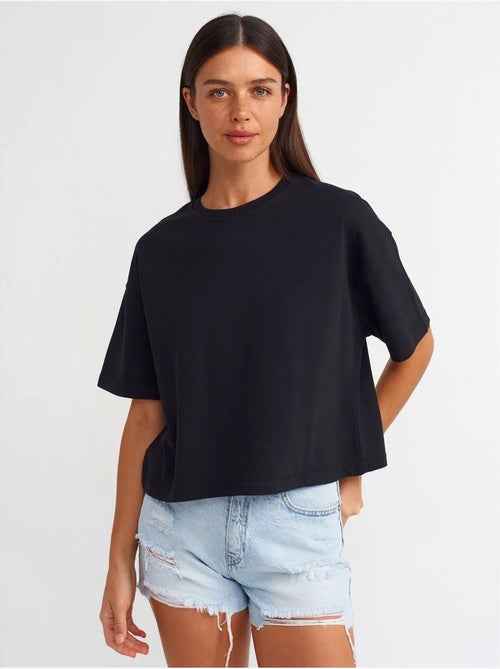T-shirt Oversize En Coton À Col Rond - Kiabi