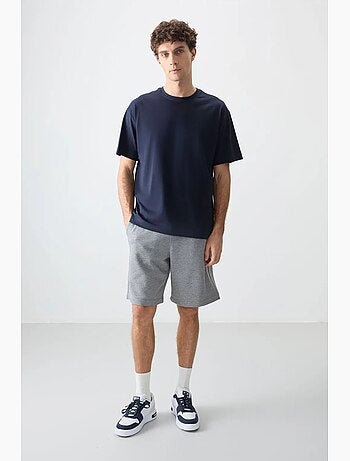 T-shirt oversize en coton à col rond tommy