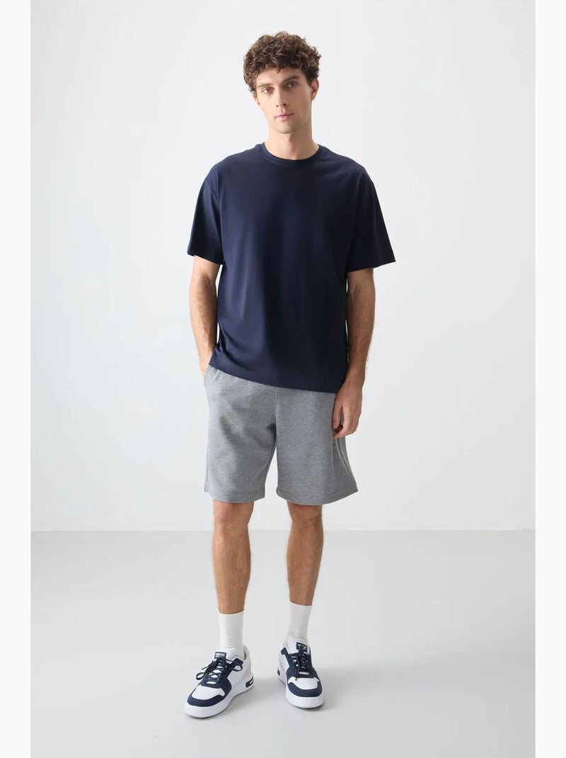 T-shirt oversize en coton à col rond tommy Bleu marine - Kiabi