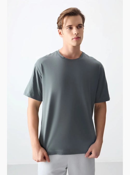 T-shirt oversize en coton à col rond tommy - Kiabi T-shirt oversize en coton à col rond tommy - Kiabi