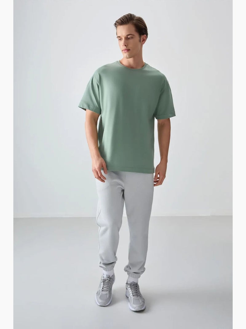 T-shirt oversize en coton à col rond tommy Vert - Kiabi