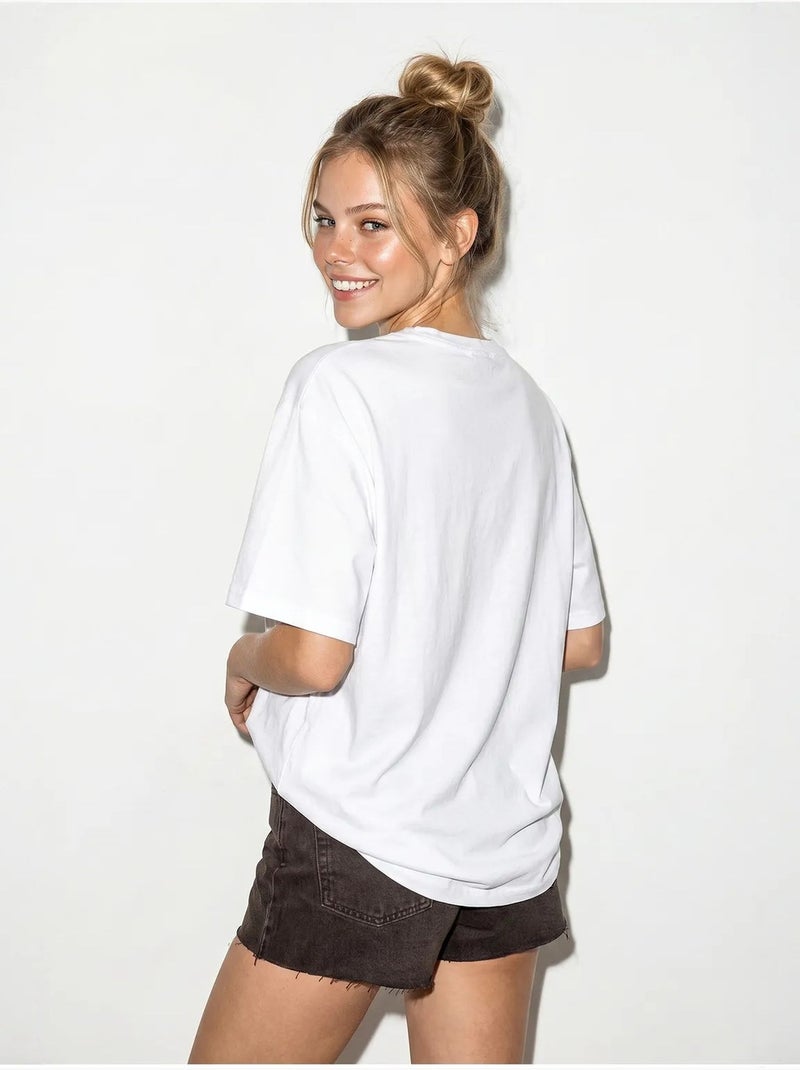 T-shirt oversize en coton à motif ethnique lucci Blanc - Kiabi