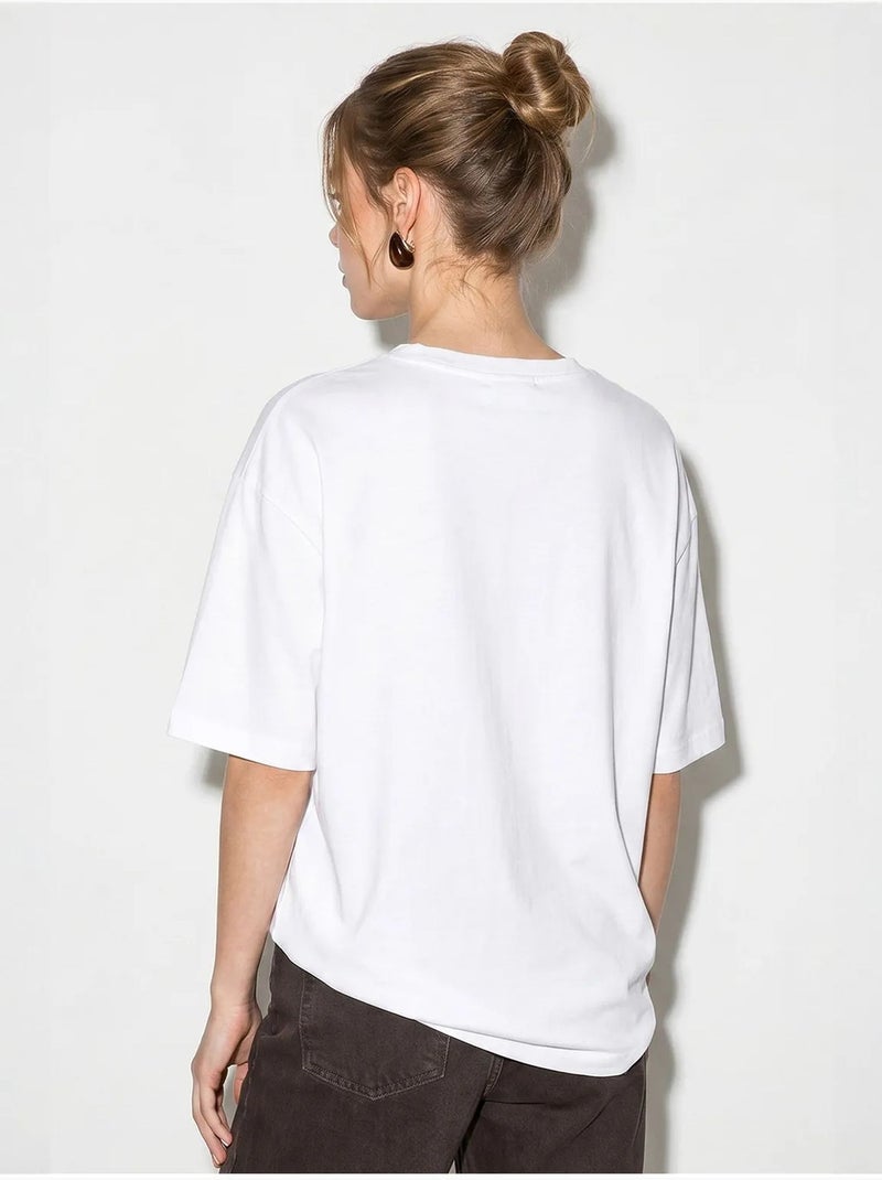 T-shirt oversize en coton à motif floral lucci Multicolore - Kiabi