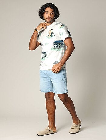 T-shirt oversize en coton avec détails graphiques 'Deeluxe'