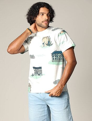 T-shirt oversize en coton avec détails graphiques 'Deeluxe'