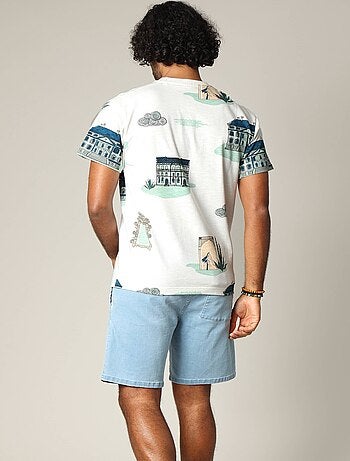 T-shirt oversize en coton avec détails graphiques 'Deeluxe'