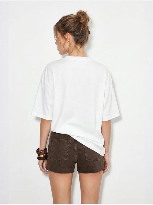 T-shirt oversize en coton avec imprimé cœur lucci - Kiabi T-shirt oversize en coton avec imprimé cœur lucci - Kiabi