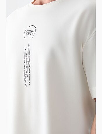 T-shirt oversize en coton avec imprimé texte et col rond tommy