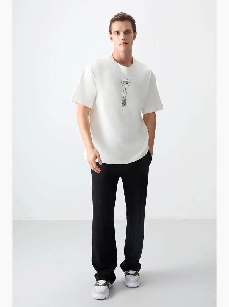 T-shirt oversize en coton avec imprimé texte et col rond tommy Blanc cassé - Kiabi