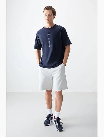T-shirt oversize en coton avec imprimé texte et col rond tommy