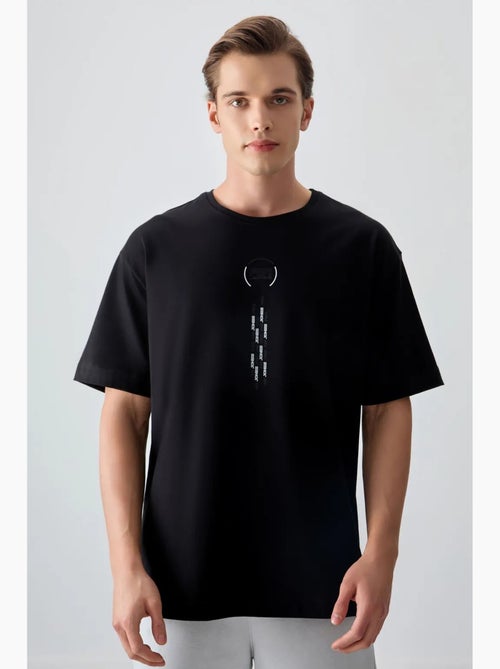 T-shirt oversize en coton avec imprimé texte et col rond tommy - Kiabi T-shirt oversize en coton avec imprimé texte et col rond tommy - Kiabi