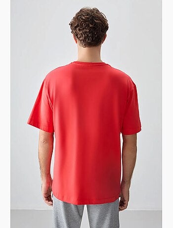 T-shirt oversize en coton avec imprimé texte et col rond tommy