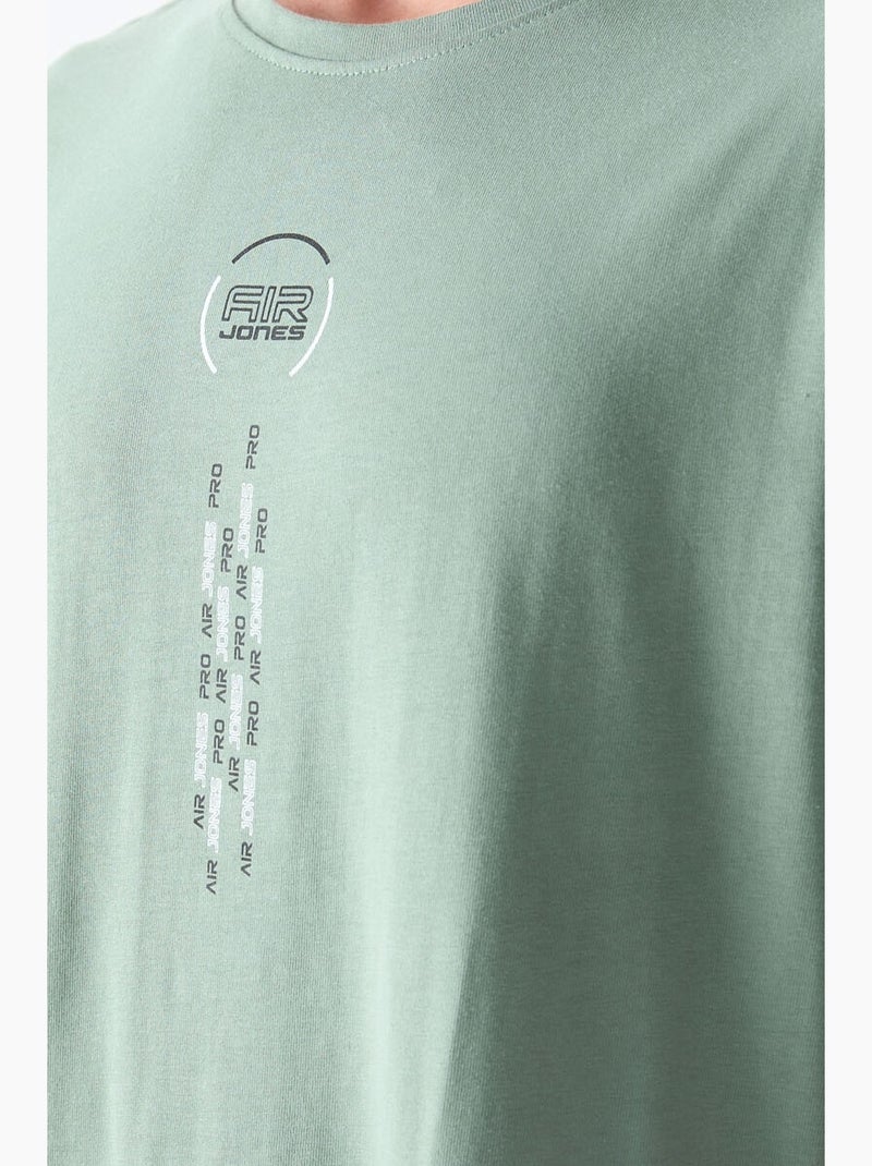 T-shirt oversize en coton avec imprimé texte et col rond tommy Vert menthe - Kiabi