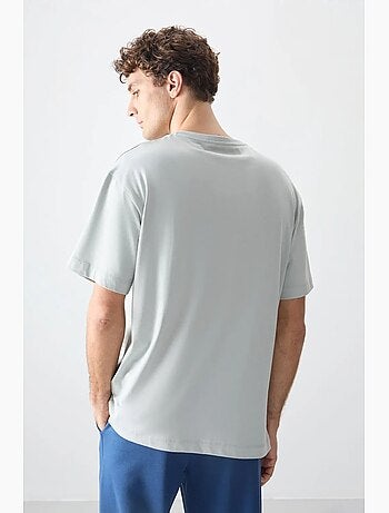 T-shirt oversize en coton avec logo et col rond tommy