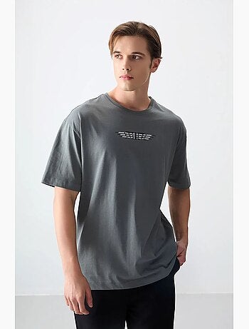 T-shirt oversize en coton avec logo et col rond tommy