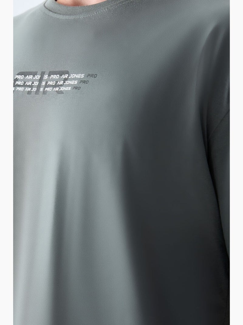 T-shirt oversize en coton avec logo et col rond tommy Gris Noir - Kiabi
