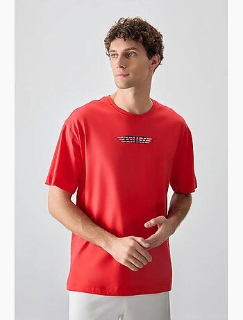 T-shirt oversize en coton avec logo et col rond tommy