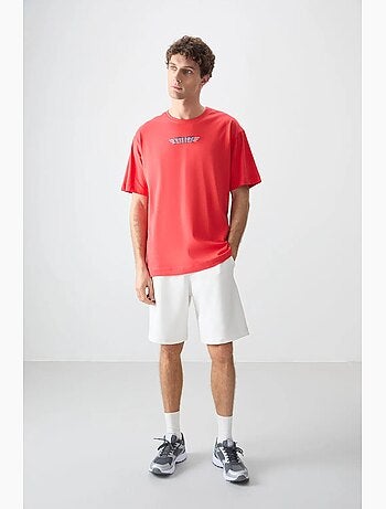 T-shirt oversize en coton avec logo et col rond tommy