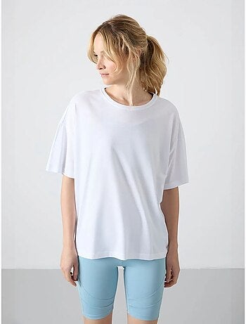T-shirt oversize en coton et modal à col rond tommy