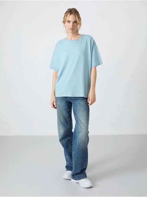 T-shirt oversize en coton et modal à col rond tommy - Kiabi T-shirt oversize en coton et modal à col rond tommy - Kiabi