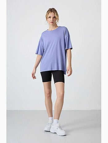T-shirt oversize en coton et modal à col rond tommy