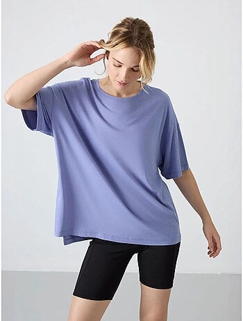 T-shirt oversize en coton et modal à col rond tommy