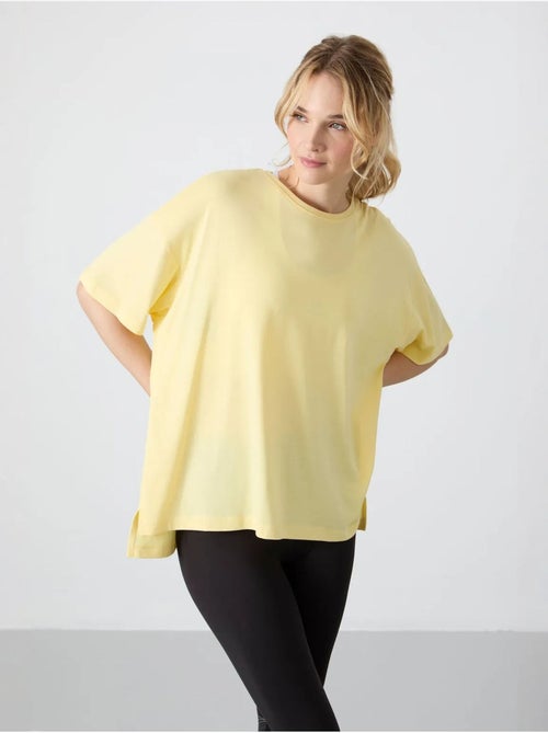 T-shirt oversize en coton et modal à col rond tommy - Kiabi T-shirt oversize en coton et modal à col rond tommy - Kiabi