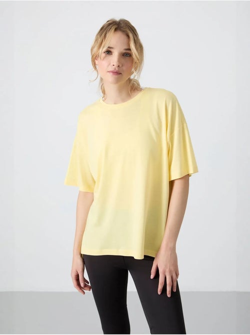 T-shirt oversize en coton et modal à col rond tommy - Kiabi T-shirt oversize en coton et modal à col rond tommy - Kiabi