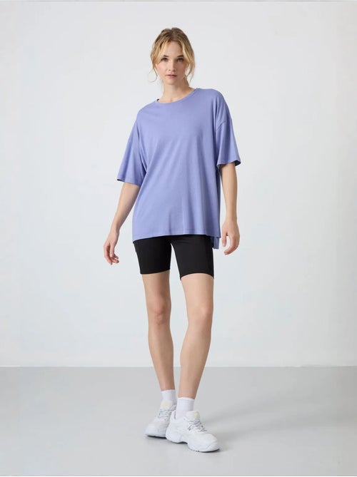 T-shirt oversize en coton et modal à col rond tommy - Kiabi T-shirt oversize en coton et modal à col rond tommy - Kiabi