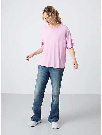 T-shirt oversize en coton et modal à col rond tommy