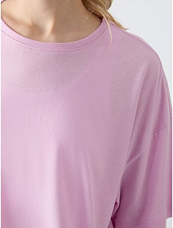 T-shirt oversize en coton et modal à col rond tommy
