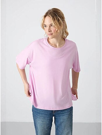 T-shirt oversize en coton et modal à col rond tommy