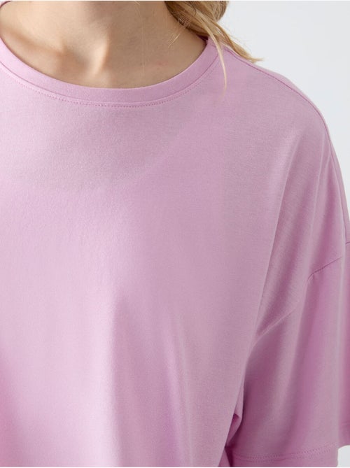 T-shirt oversize en coton et modal à col rond tommy - Kiabi T-shirt oversize en coton et modal à col rond tommy - Kiabi