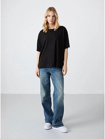 T-shirt oversize en coton et modal à col rond tommy