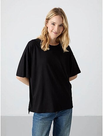 T-shirt oversize en coton et modal à col rond tommy