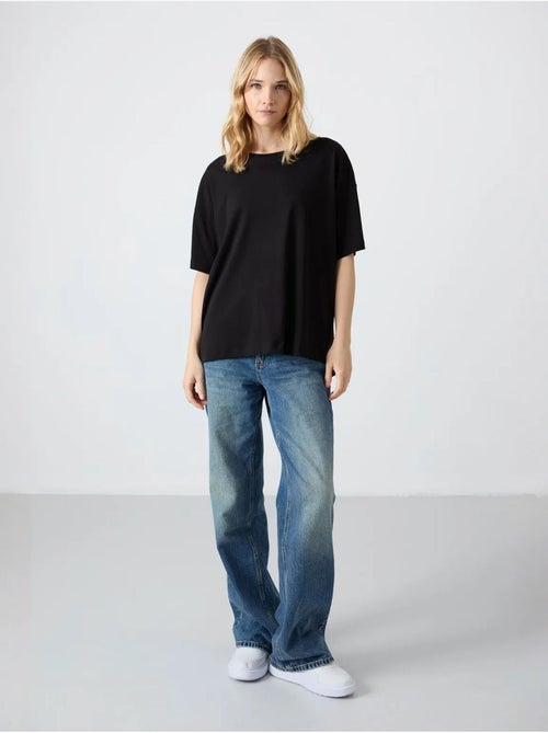 T-shirt oversize en coton et modal à col rond tommy - Kiabi T-shirt oversize en coton et modal à col rond tommy - Kiabi