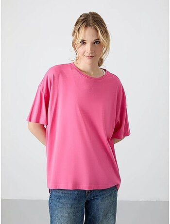 T-shirt oversize en coton et modal à col rond tommy