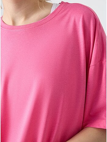 T-shirt oversize en coton et modal à col rond tommy