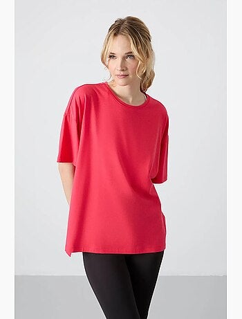 T-shirt oversize en coton et modal à col rond tommy