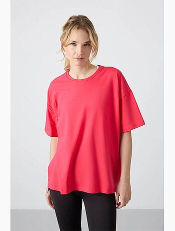 T-shirt oversize en coton et modal à col rond tommy