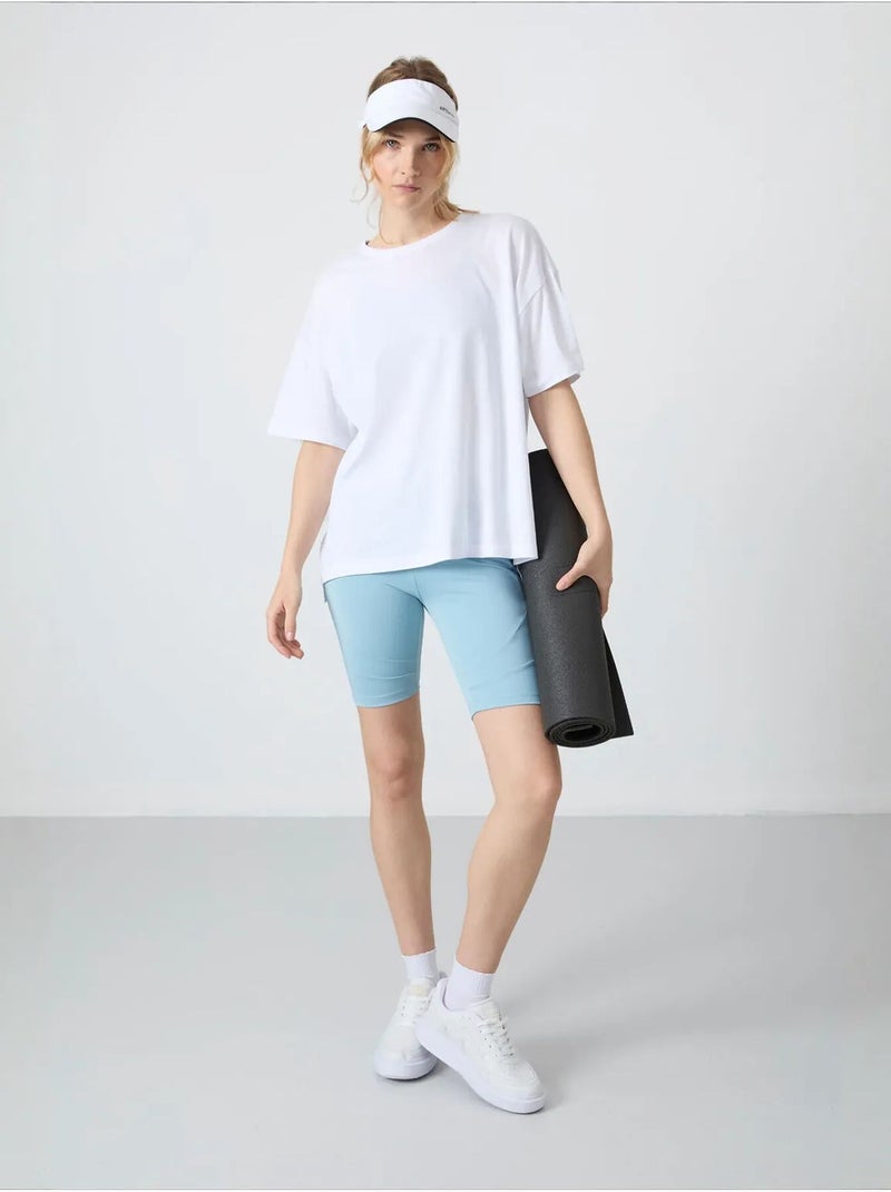 T-shirt oversize en coton et modal à col rond tommy Rouge - Kiabi