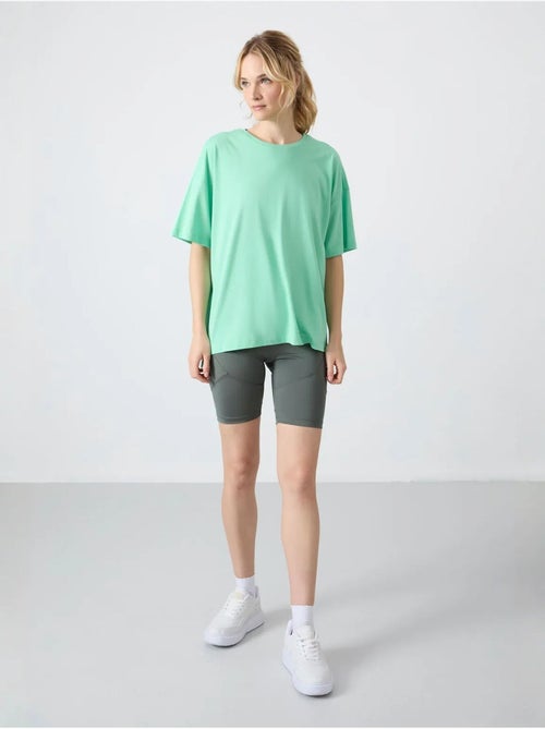 T-shirt oversize en coton et modal à col rond tommy - Kiabi T-shirt oversize en coton et modal à col rond tommy - Kiabi