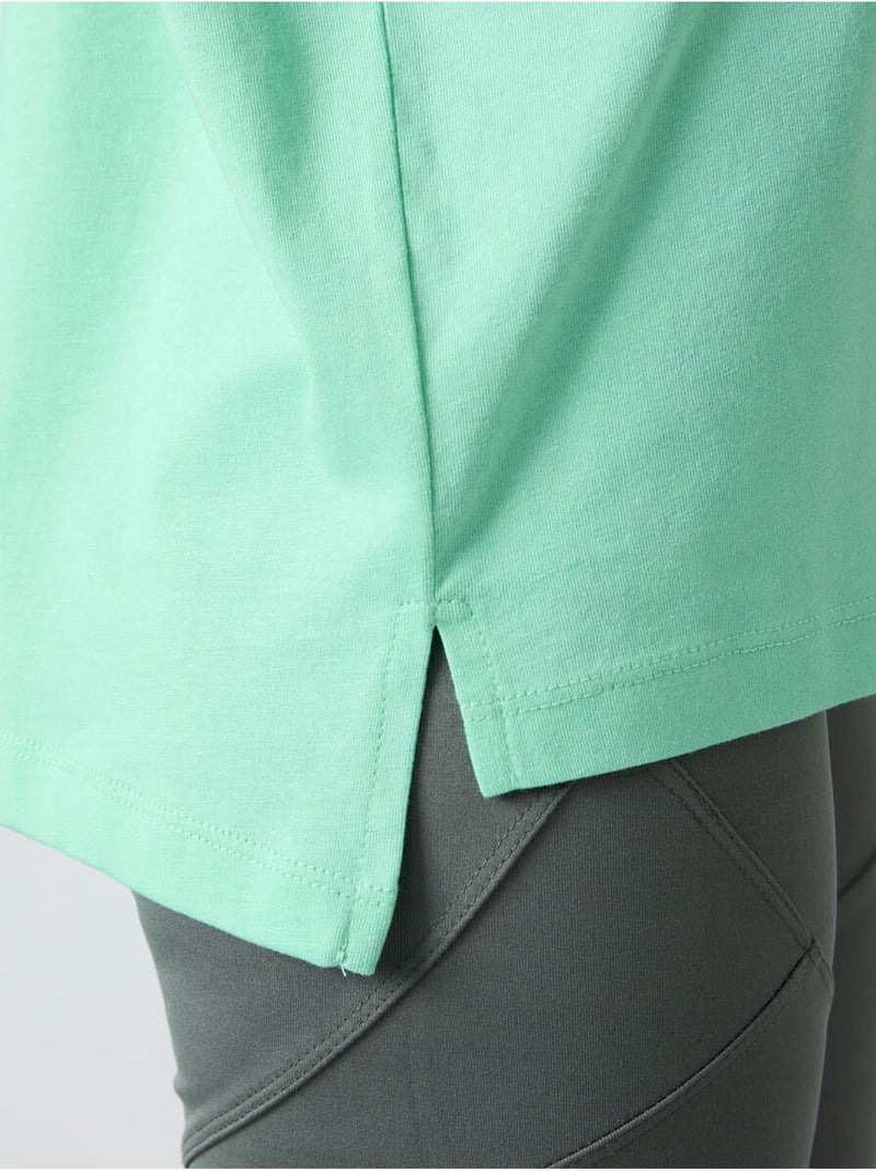 T-shirt oversize en coton et modal à col rond tommy Vert clair - Kiabi