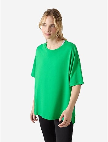 T-shirt oversize en coton et modal à col rond tommy