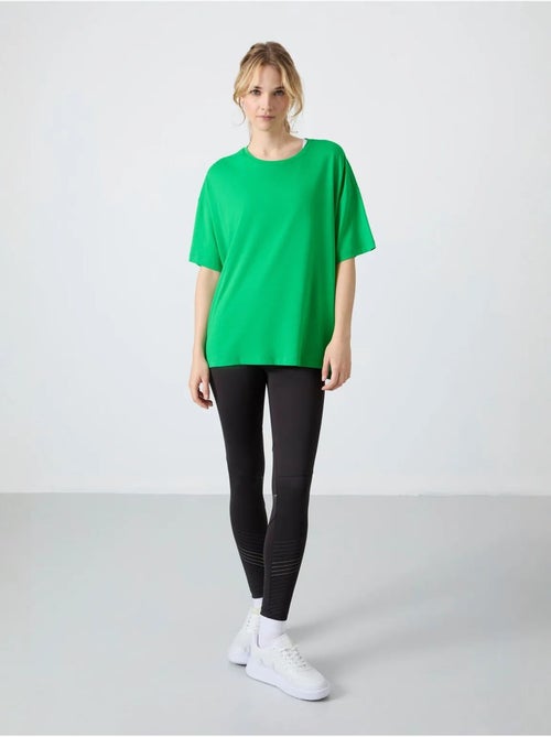 T-shirt oversize en coton et modal à col rond tommy - Kiabi T-shirt oversize en coton et modal à col rond tommy - Kiabi