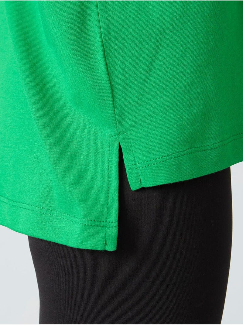 T-shirt oversize en coton et modal à col rond tommy Vert - Kiabi