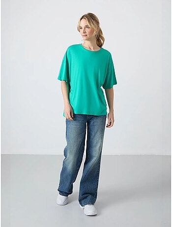 T-shirt oversize en coton et modal à col rond tommy