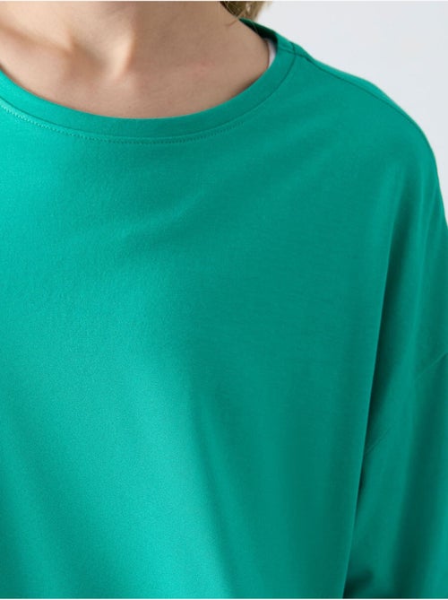 T-shirt oversize en coton et modal à col rond tommy - Kiabi T-shirt oversize en coton et modal à col rond tommy - Kiabi