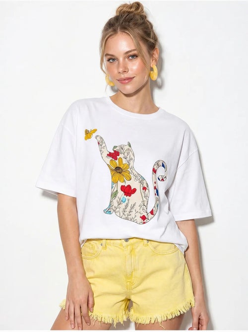 T-shirt oversize en coton imprimé lucci - Kiabi T-shirt oversize en coton imprimé lucci - Kiabi
