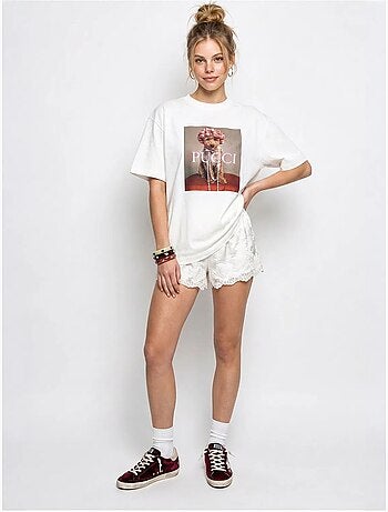 T-shirt oversize en coton imprimé lucci